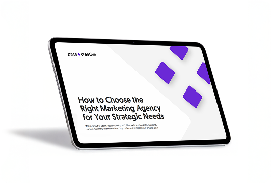 How to Choose the Right Marketing Agency for Your Strategic Needs eBook open on a tablet